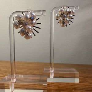 Pearl and rhinestone earrings